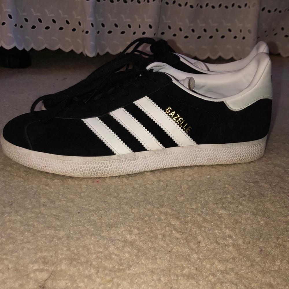 black suede Adidas Gazelles